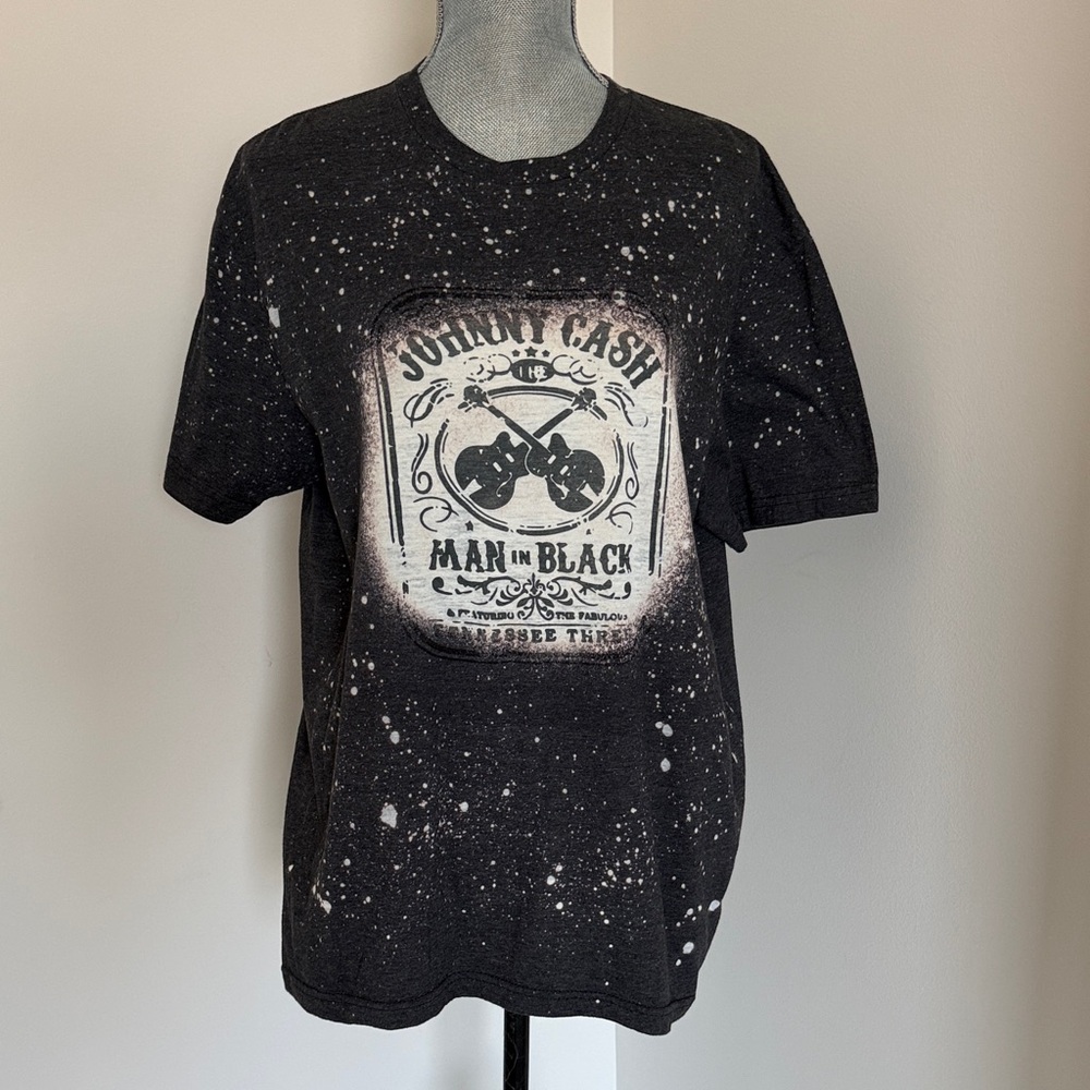 Johnny Cash soft Black Graphic T-Shirt large